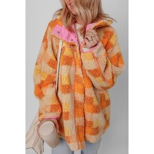 Cozy Orange and Pink Teddy Jacket